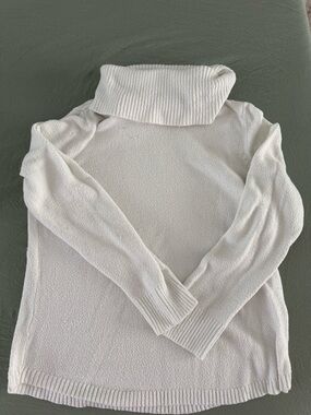 Women's Cream Turtleneck Knit Sweater